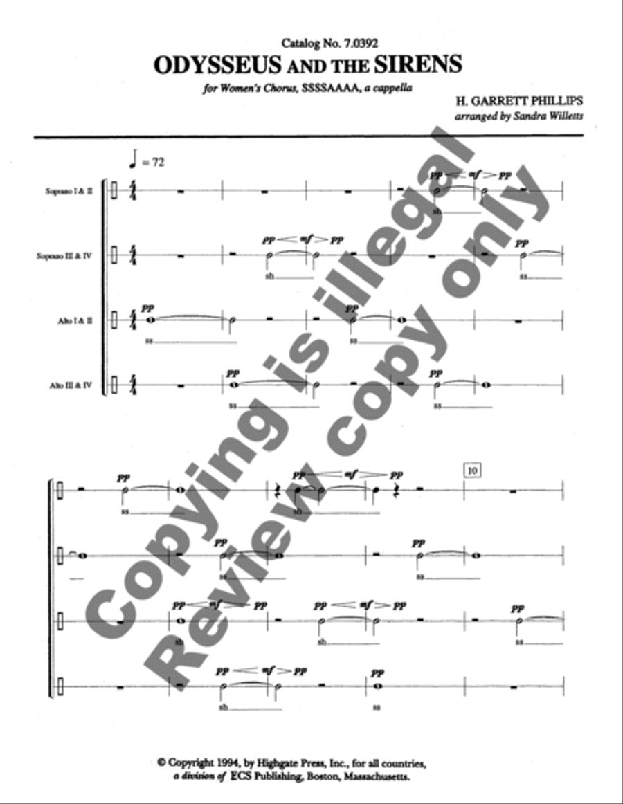 Odysseus and the Sirens Women's Choir scores gallery preview page 10