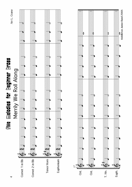 5 melodies for beginner brass