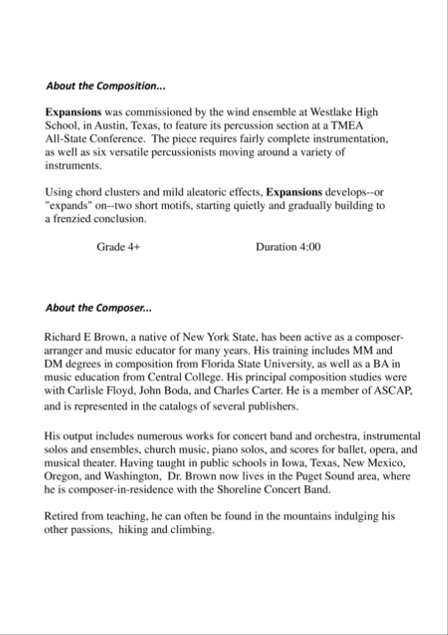 Expansions for Winds and Percussion Concert Band scores gallery preview page 3