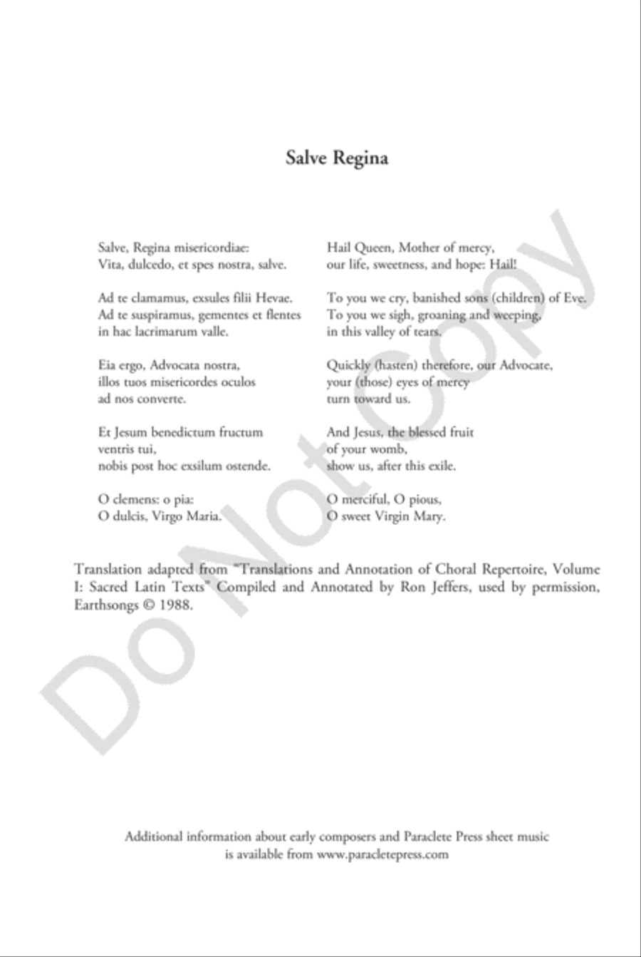 Salve Regina Salve Regina 4-Part scores gallery preview page 20