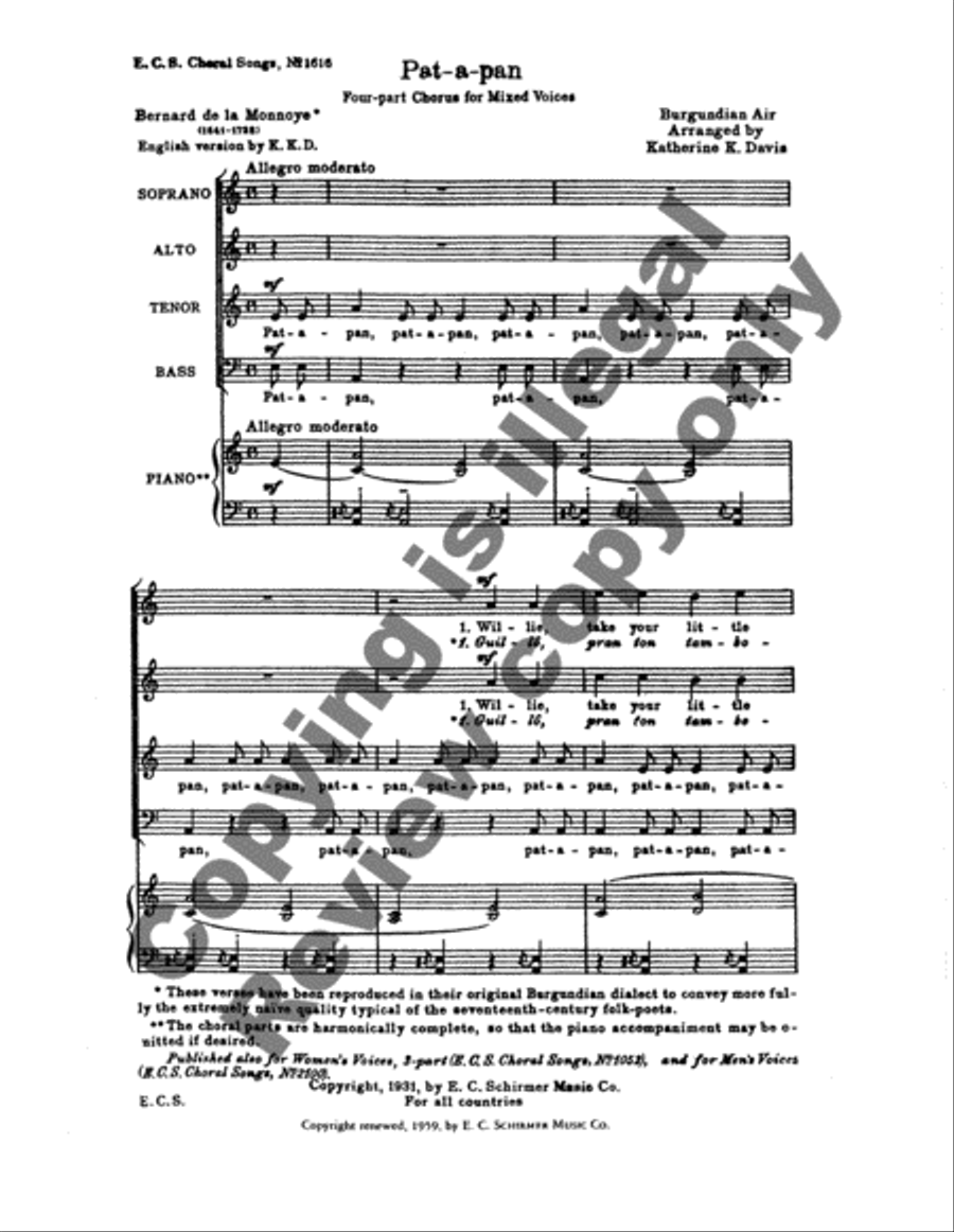 <br>Sheet music extract