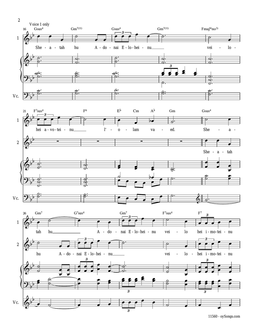 Modim Anachnu Lach Modim Anachnu Lach 2-Part scores gallery preview page 2