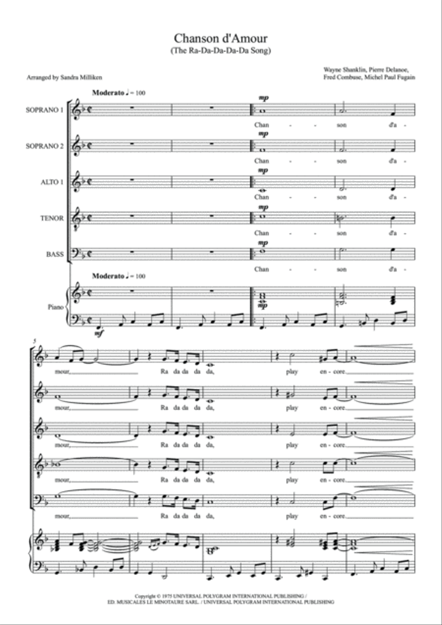 Chanson D'amour Divisi scores gallery preview page 2