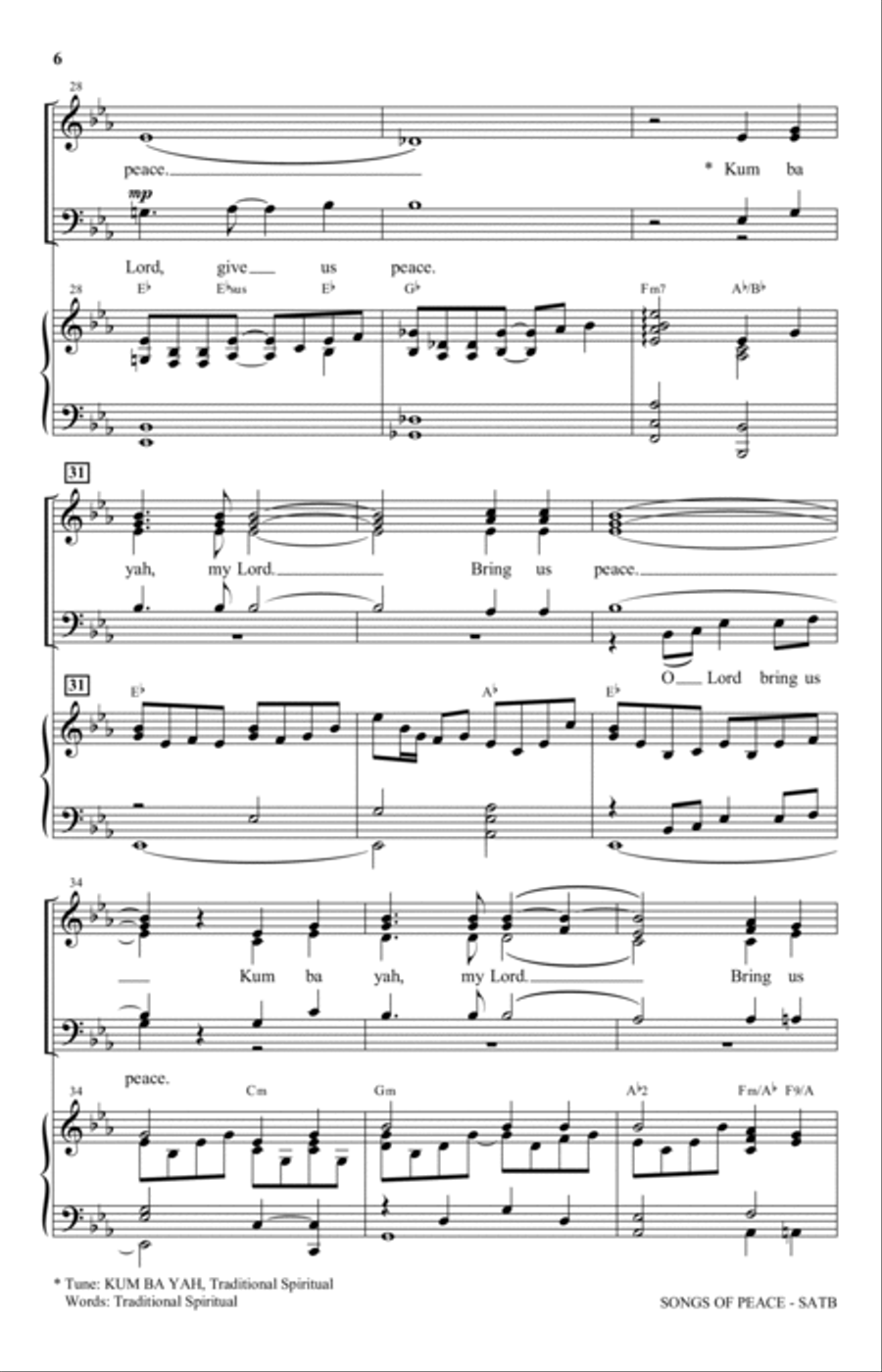 Songs Of Peace Songs Of Peace 4-Part scores gallery preview page 4