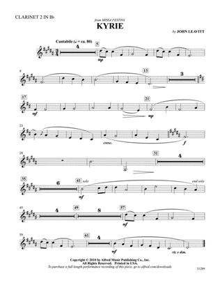 Kyrie: 2nd B-flat Clarinet
