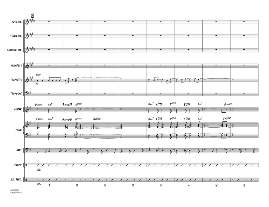Blackbird - Full Score Jazz Ensemble scores gallery preview page 2