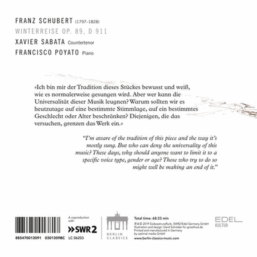 Schubert: Winterreise (Countertenor Version)