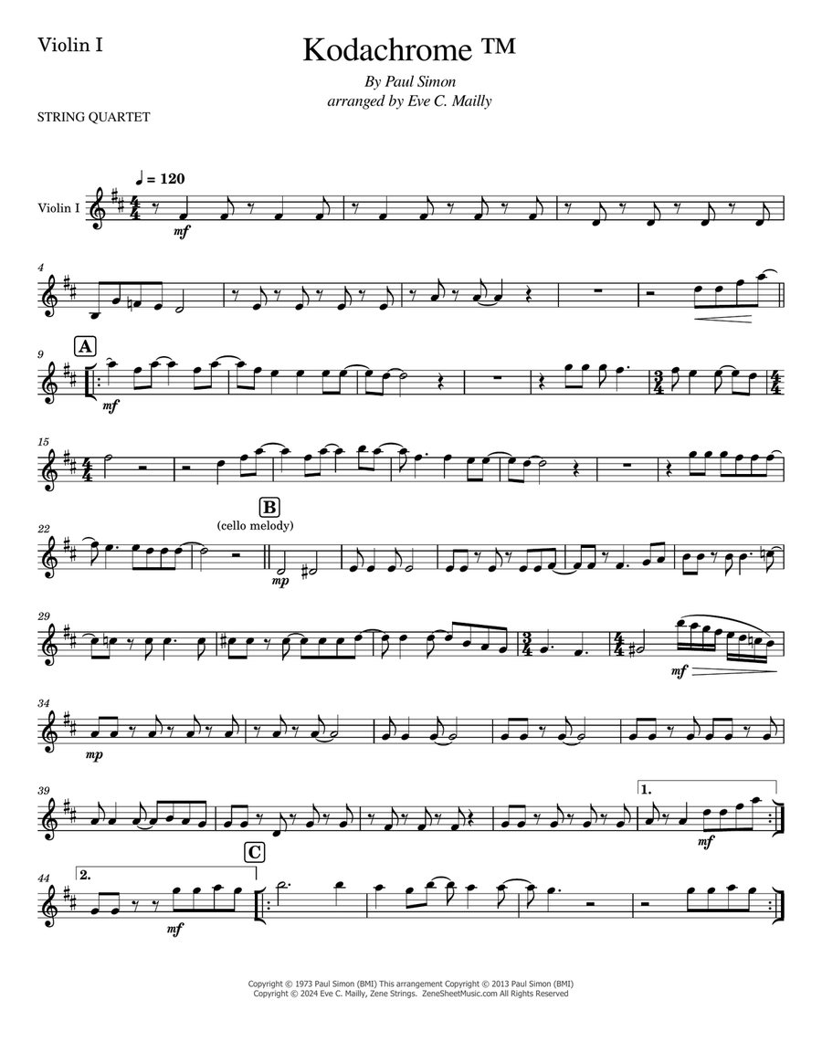 Kodachrome Tm String Quartet scores gallery preview page 6