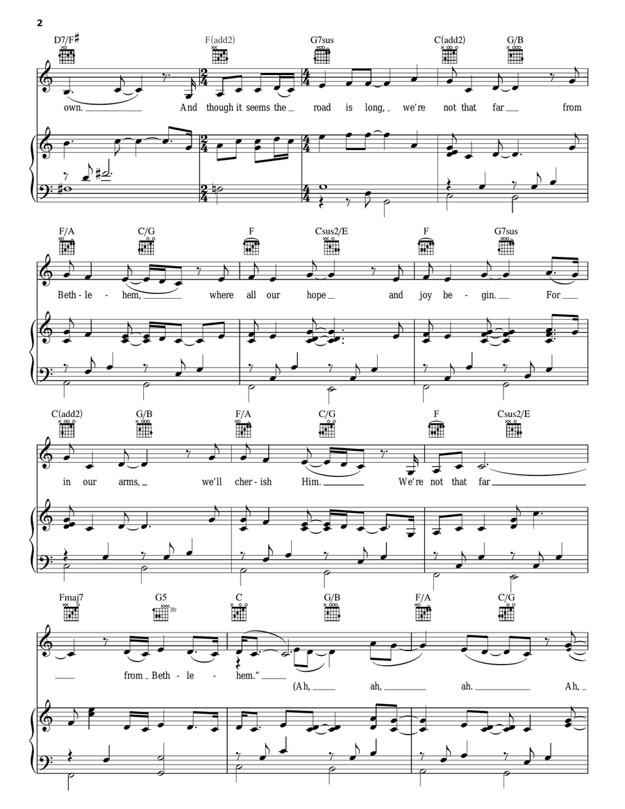 Not That Far From Bethlehem Piano, Vocal, Guitar scores gallery preview page 2
