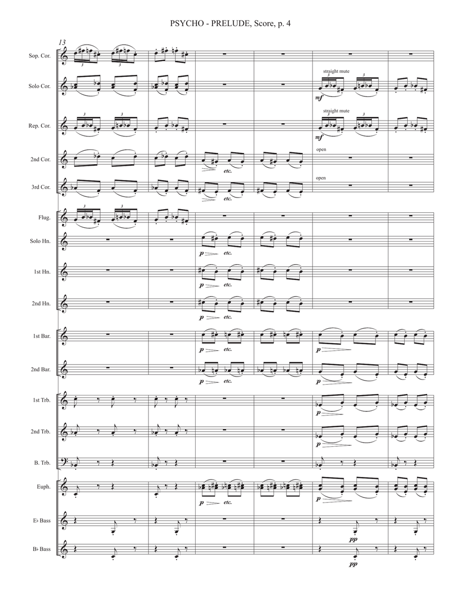 Psycho (prelude) Psycho (prelude) Brass Band scores gallery preview page 3