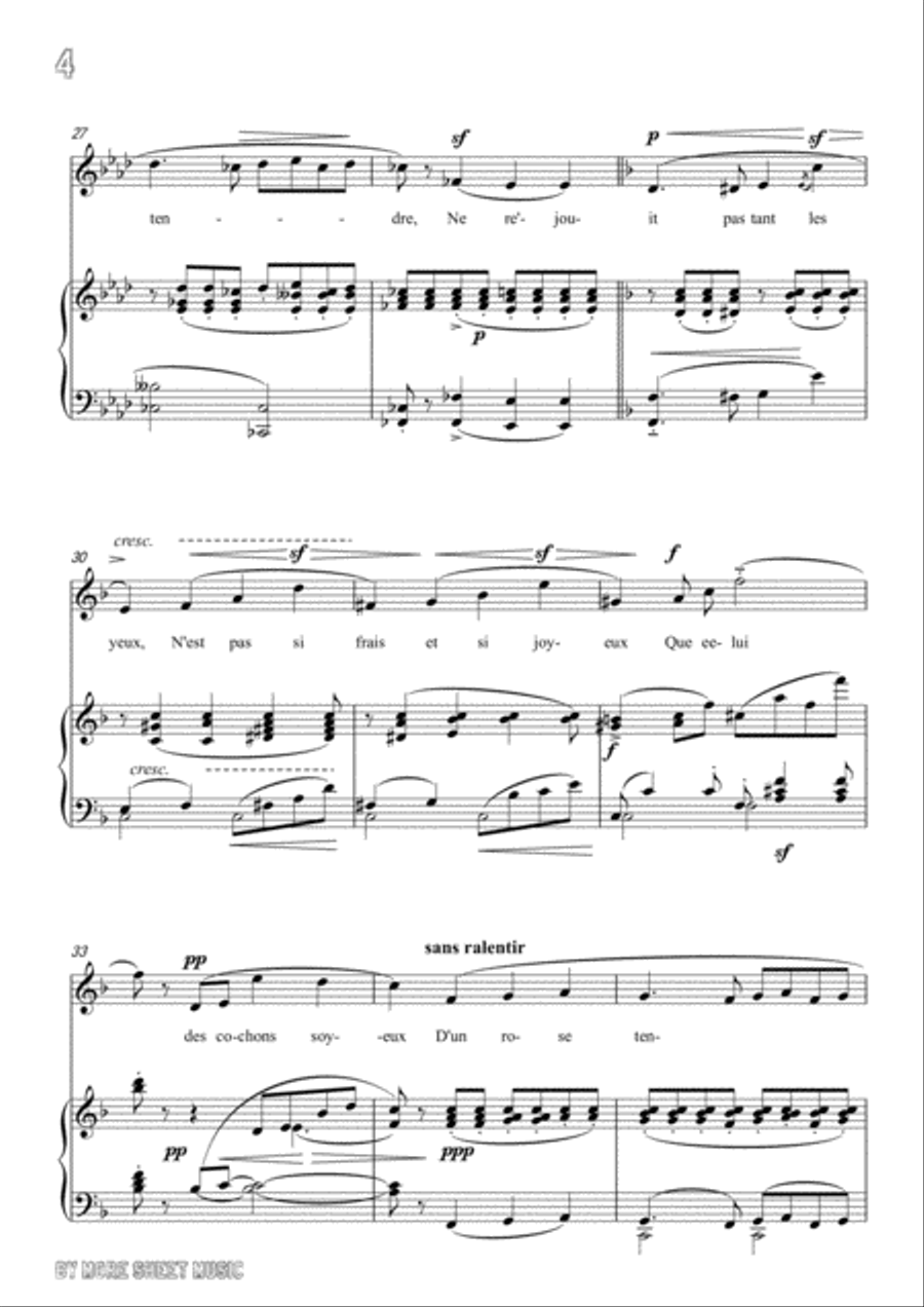 Chabrier-Pastorale des cochons roses in F Major,for voice and piano Voice Solo scores gallery preview page 6