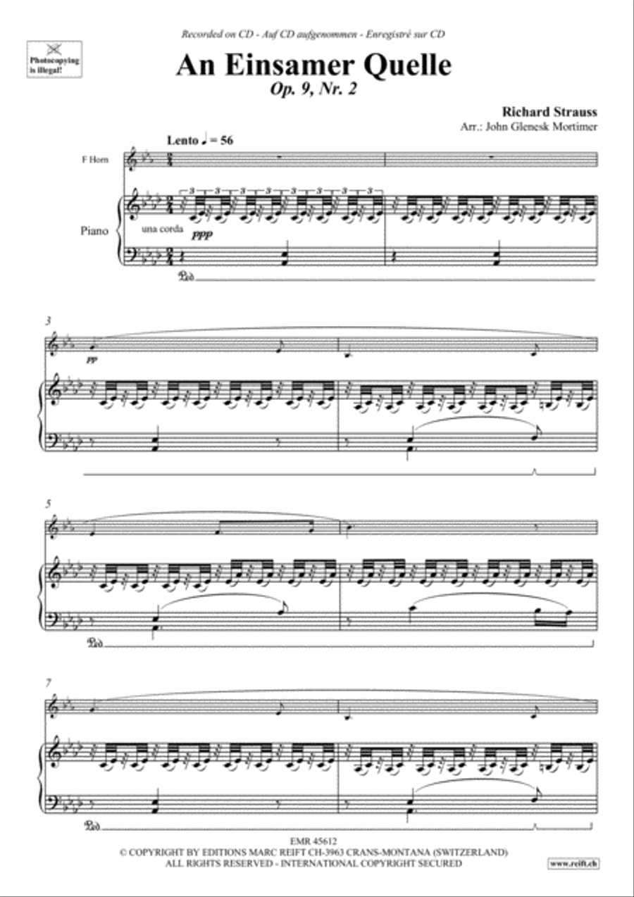 An Einsamer Quelle An Einsamer Quelle Horn scores gallery preview page 3