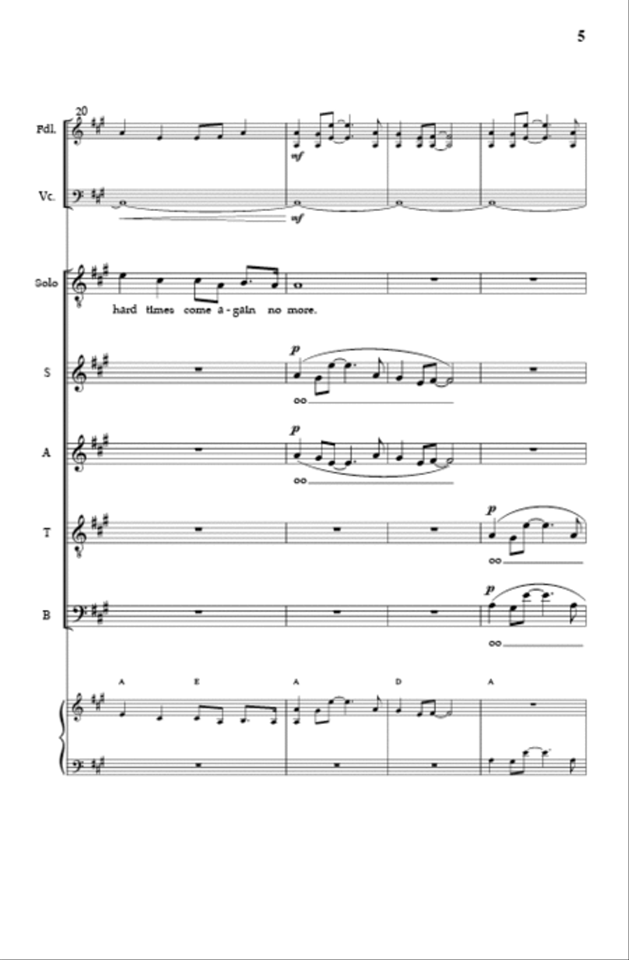 Hard Times (SATB) Hard Times (SATB) 4-Part scores gallery preview page 4