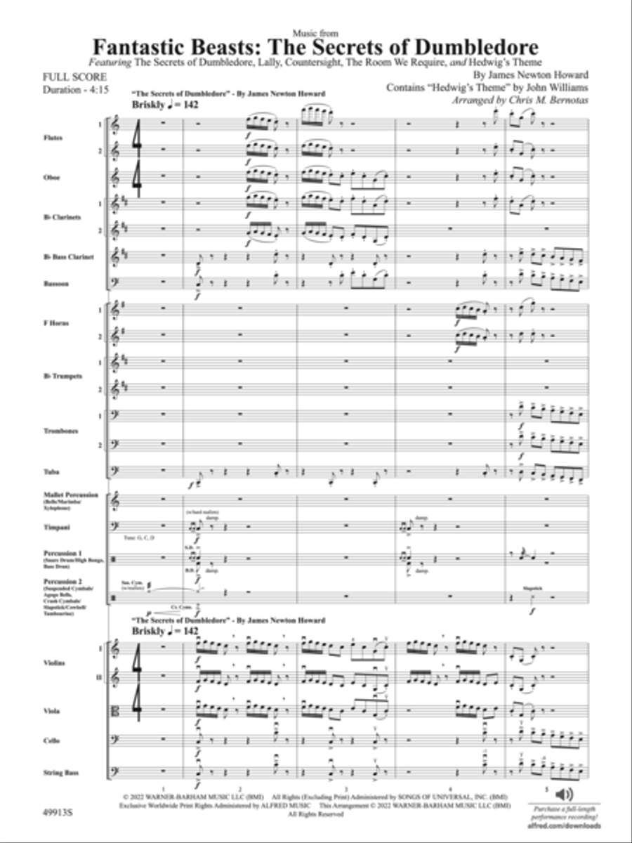 Fantastic Beasts: The Secrets of Dumbledore: Score Full Orchestra scores gallery preview page 3
