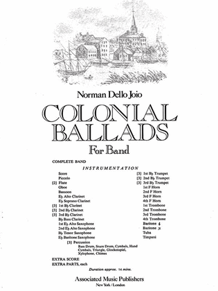 Book cover for Colonial Ballads Bd Full Sc