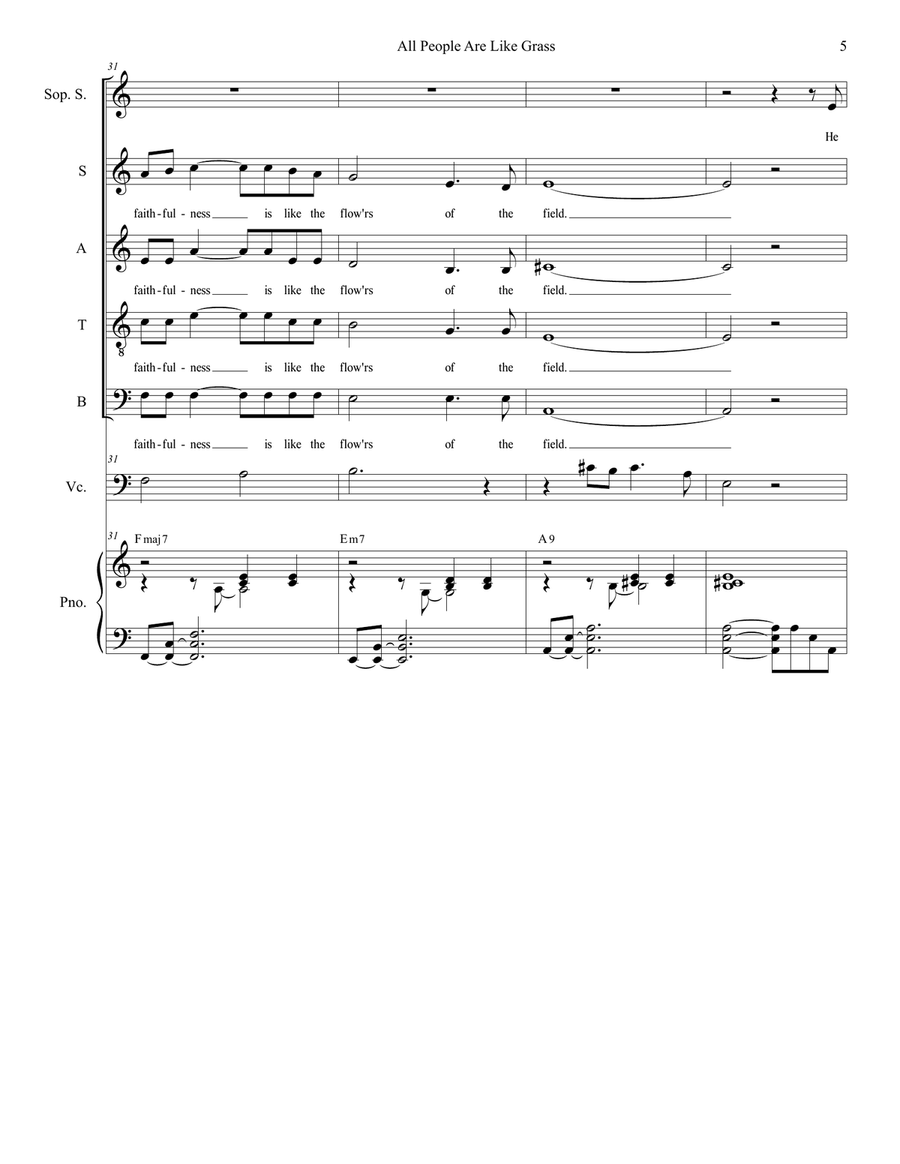 All People Are Like Grass 4-Part scores gallery preview page 5