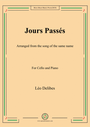 Book cover for Delibes-Jours passés, for Cello and Piano