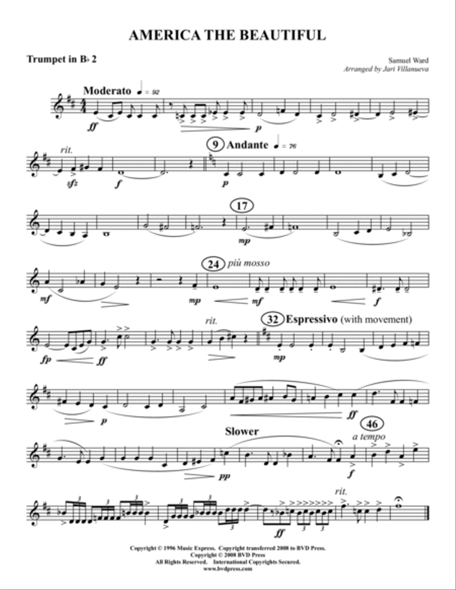 America the Beautiful Brass Quartet scores gallery preview page 4