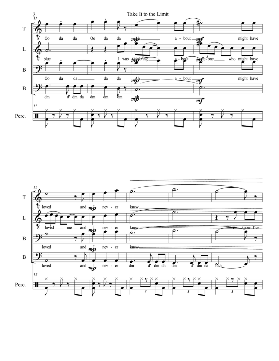 Take It To The Limit Choir scores gallery preview page 3