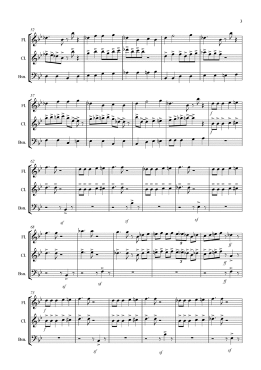 Raising the Game! (jazzy style!) for Wind Trio Woodwind Trio scores gallery preview page 3