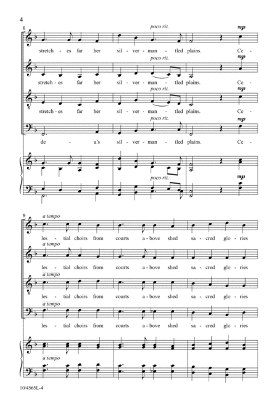 Calm on the Listening Ear of Night A Cappella scores gallery preview page 4