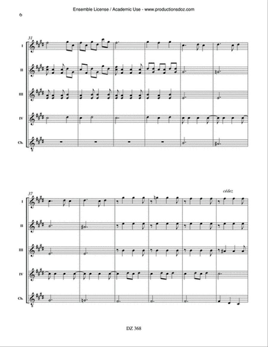 Serenade of the Doll Guitar Ensemble scores gallery preview page 6
