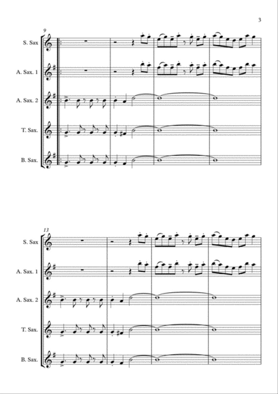 Africa Africa Saxophone Quintet scores gallery preview page 3