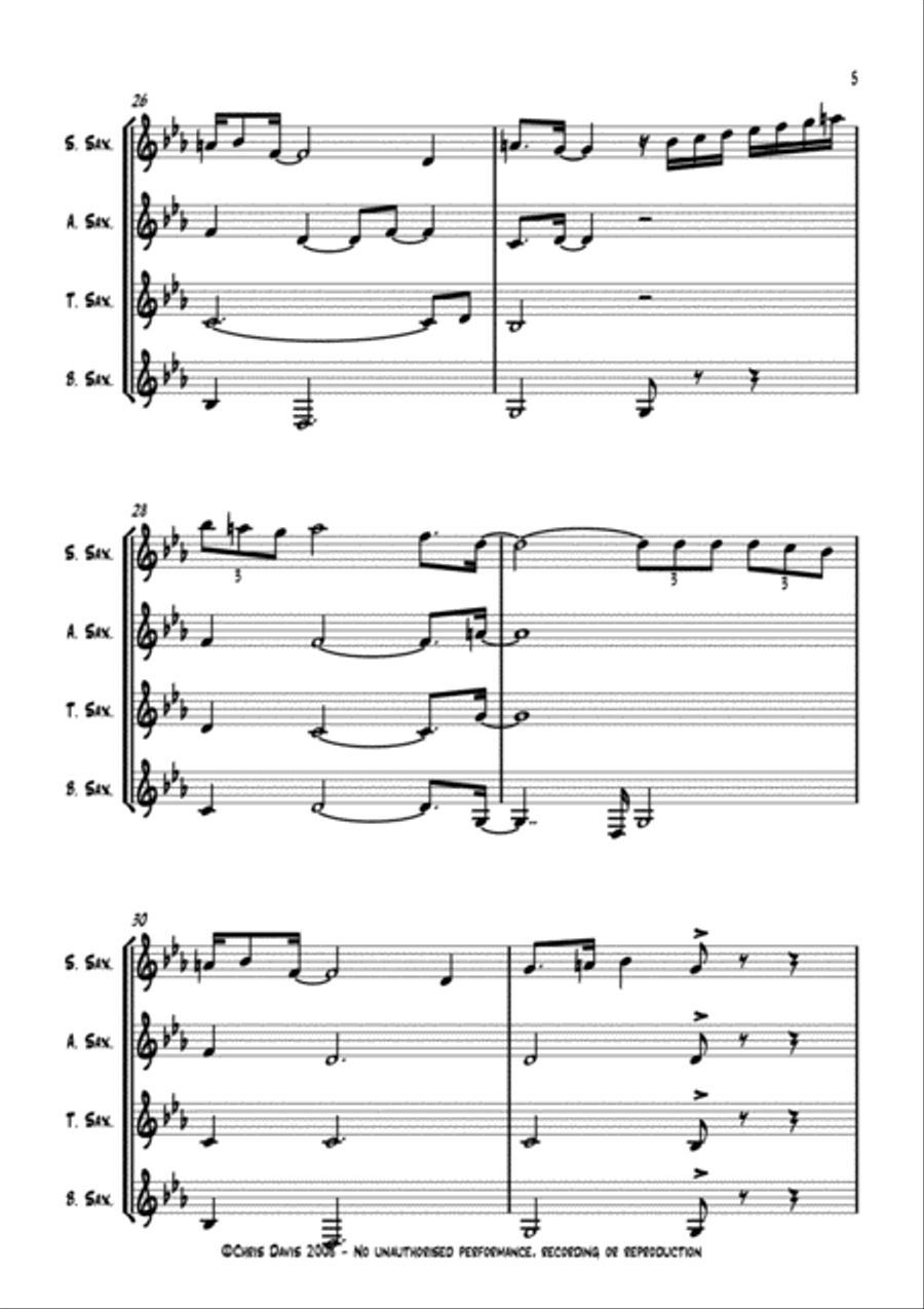 ConFusion - Sax Quartet Saxophone Quartet scores gallery preview page 5