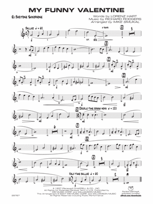 My Funny Valentine: E-flat Baritone Saxophone