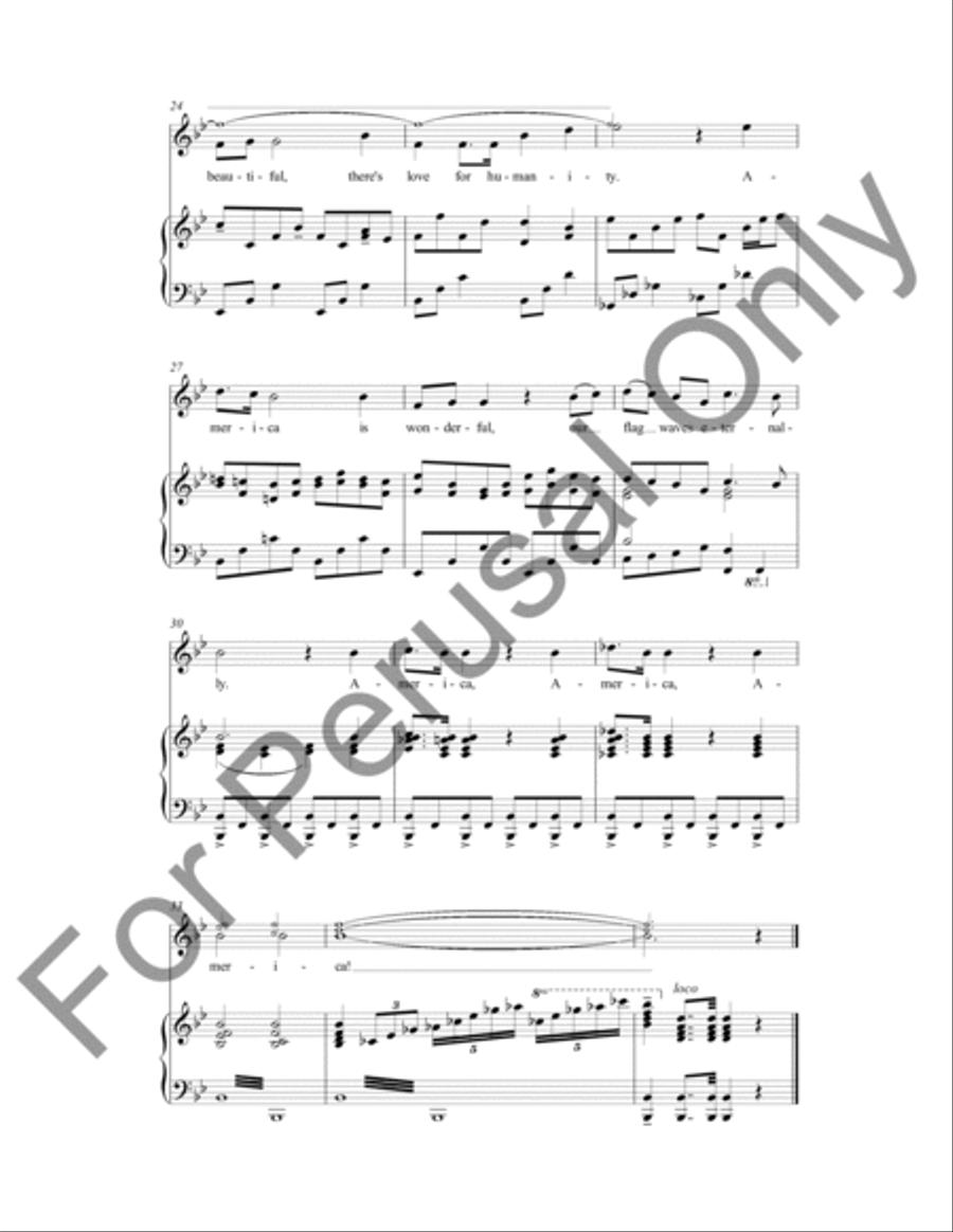 My Beautiful America Unison Choir scores gallery preview page 4