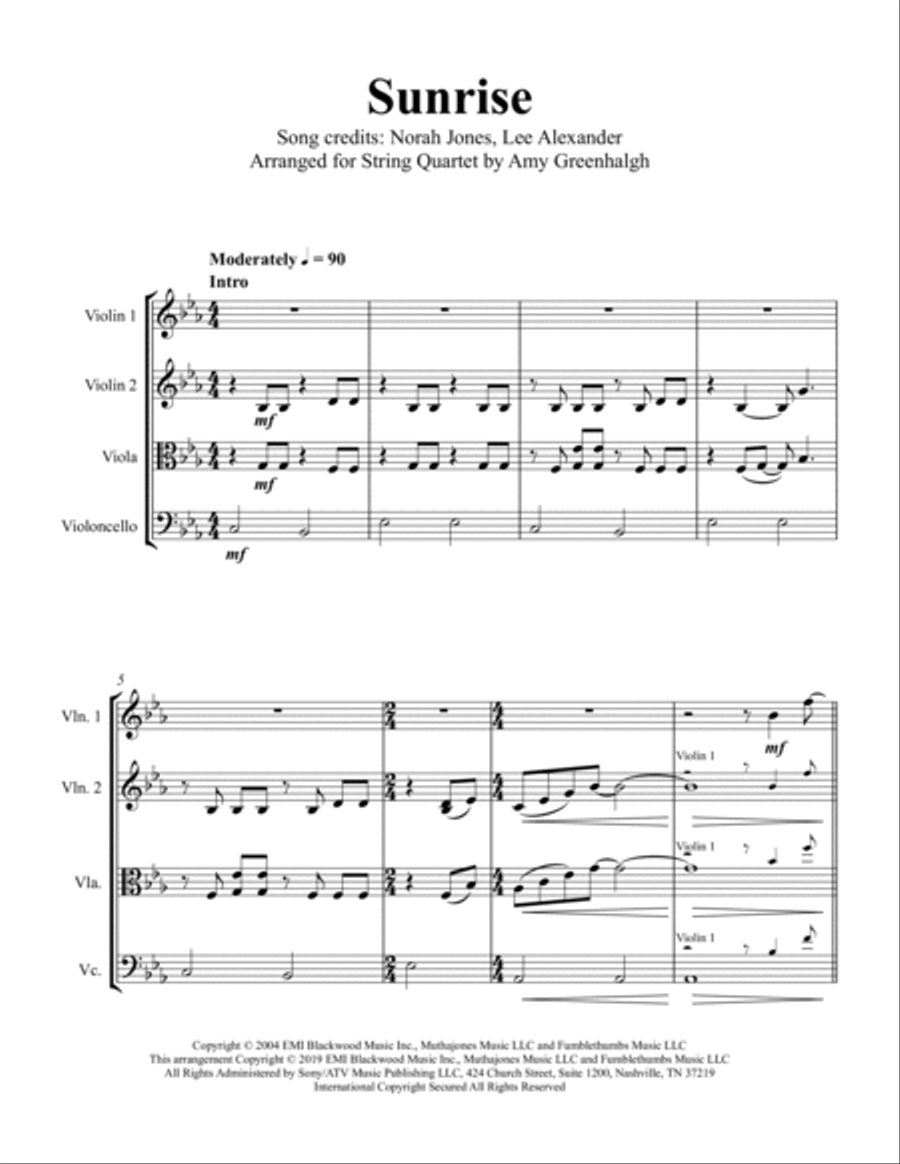 Sunrise String Quartet scores gallery preview page 3