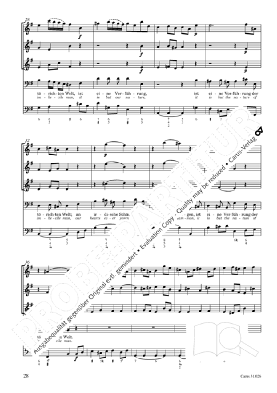 Ah, how fleeting, ah, how futile (Ach wie fluchtig, ach wie nichtig) 4-Part scores gallery preview page 29