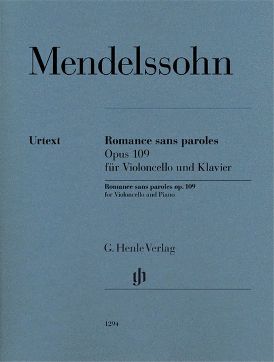 Romances sans paroles, Op. 109 Piano Accompaniment scores gallery preview page 1