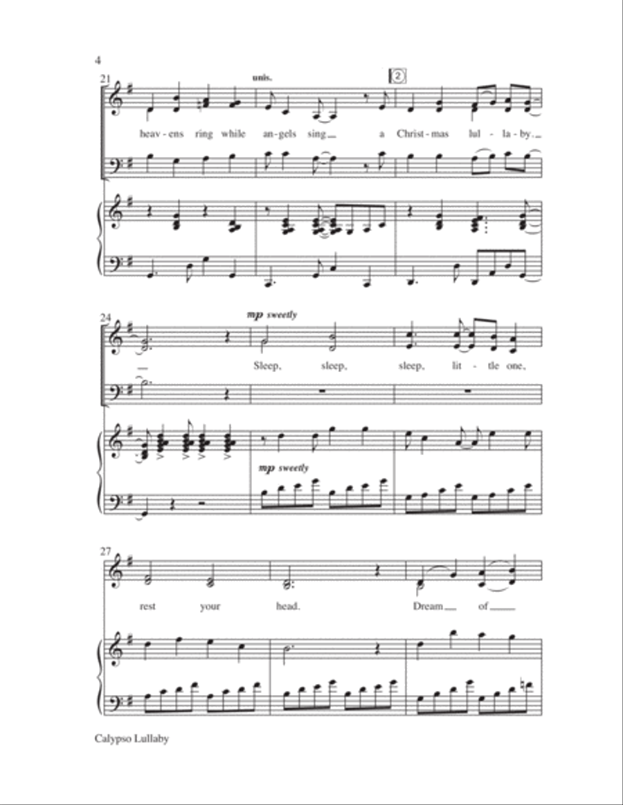 Calypso Lullaby 3-Part scores gallery preview page 4
