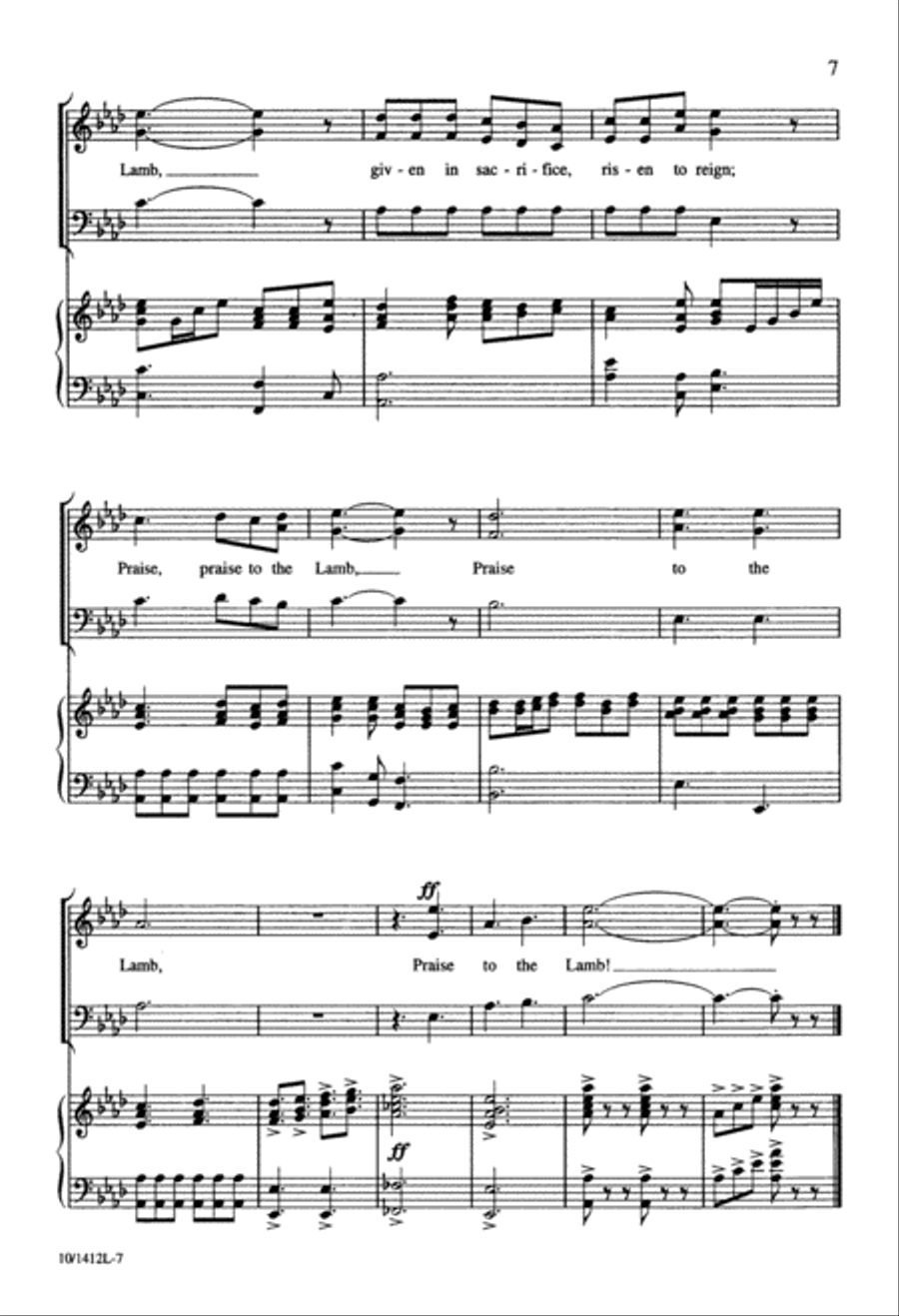 Praise to the Lamb Praise to the Lamb 3-Part scores gallery preview page 7