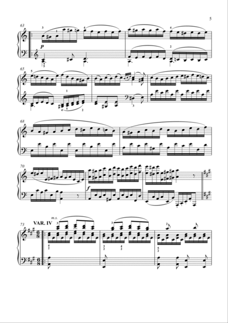 Mozart-Piano Sonata No.11 in A major, K.331 (Alla Turca) Piano Solo scores gallery preview page 6