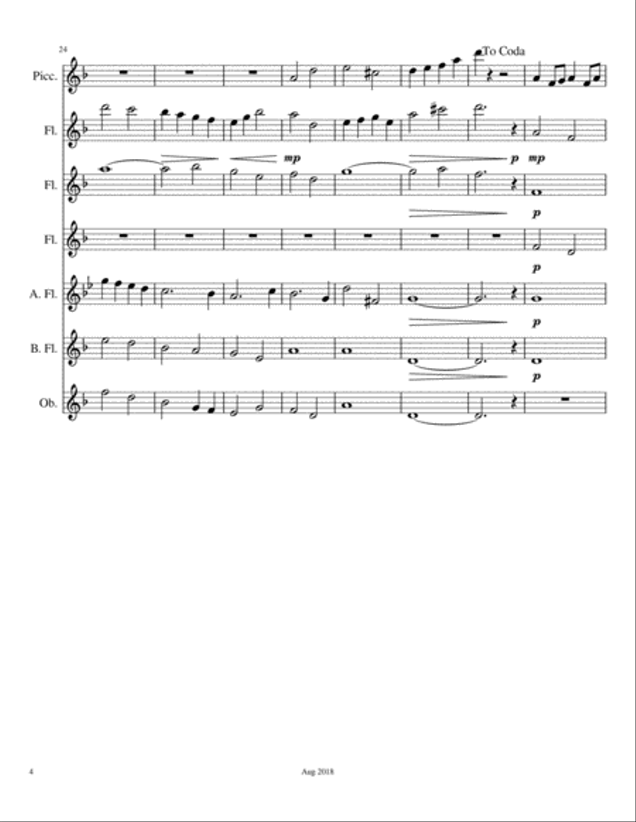 Wistful Melody Woodwind Ensemble scores gallery preview page 4