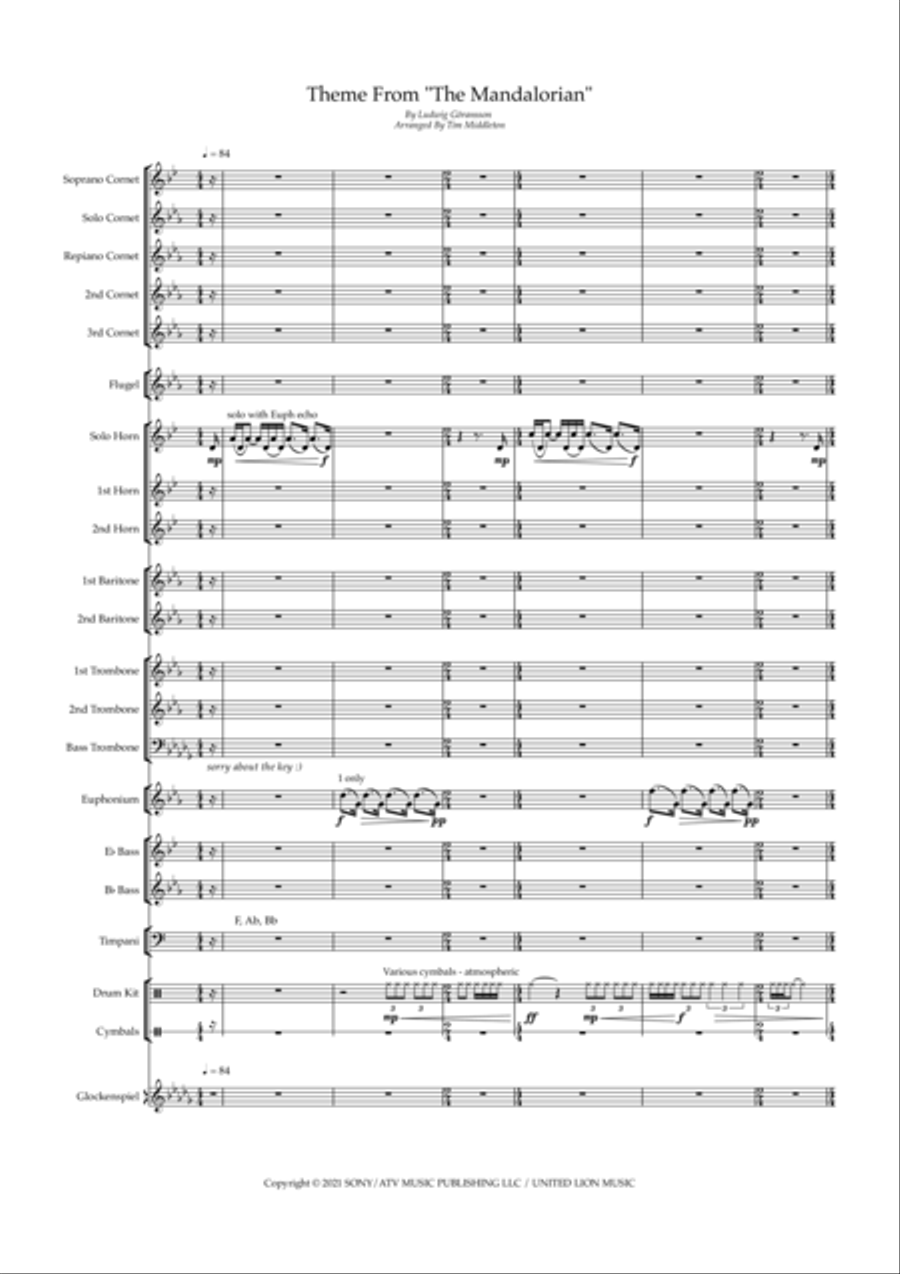 Theme From The Mandalorian Brass Band scores gallery preview page 2