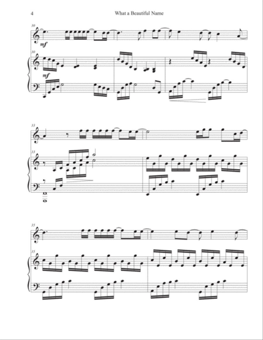 What A Beautiful Name Violin Solo scores gallery preview page 4