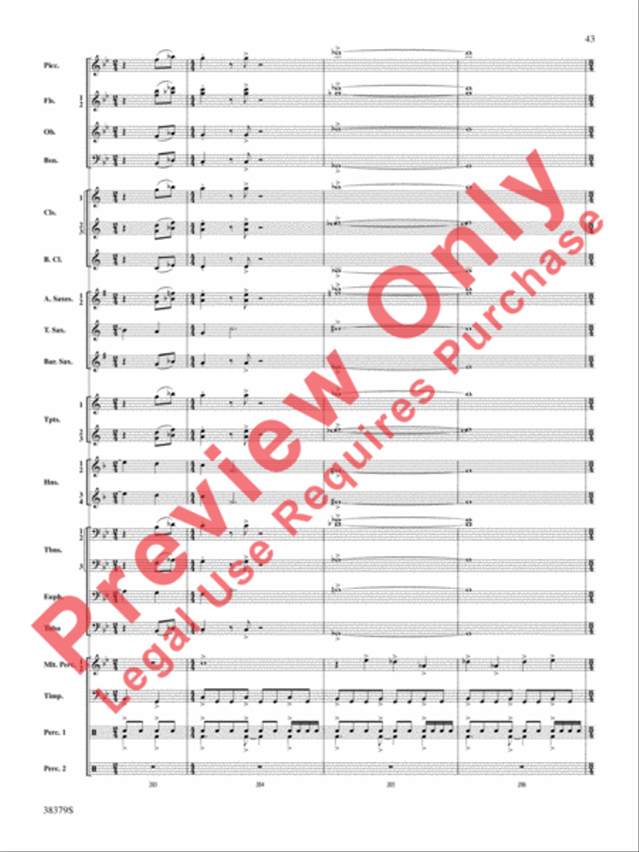 Vision Quest Concert Band scores gallery preview page 44