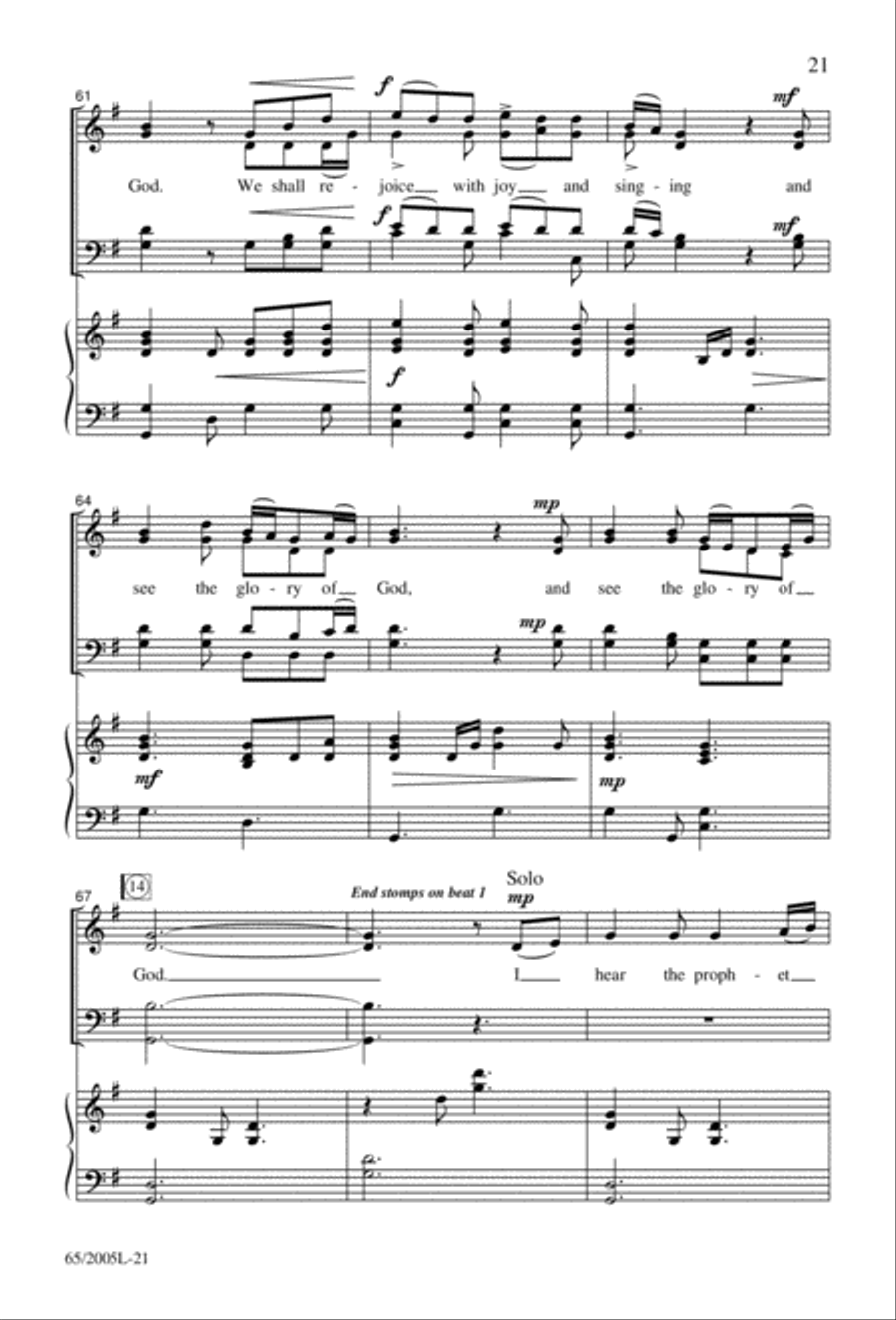 I Hear the Prophet Callin' 4-Part scores gallery preview page 22
