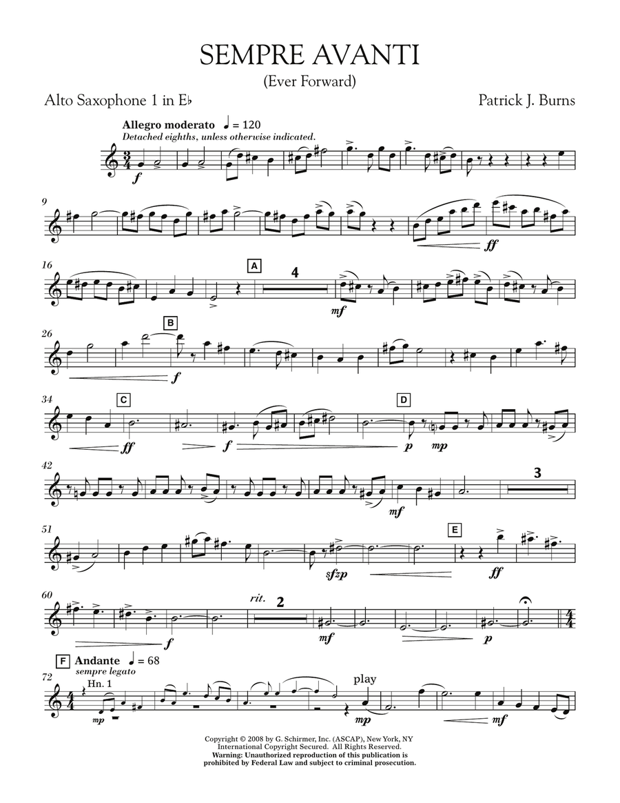 Sempre Avanti - Eb Alto Saxophone 1