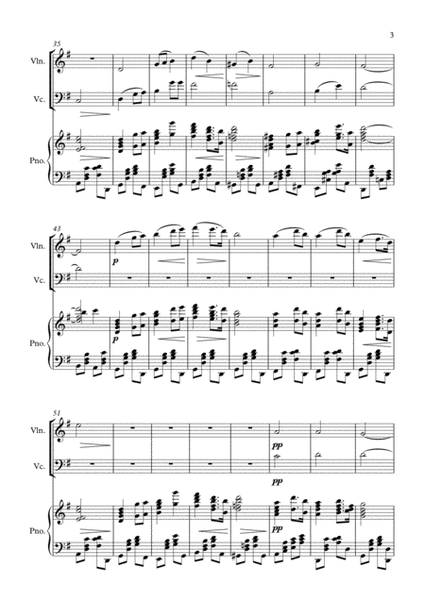 Vilja Lied (Merry Widow) for Piano Trio