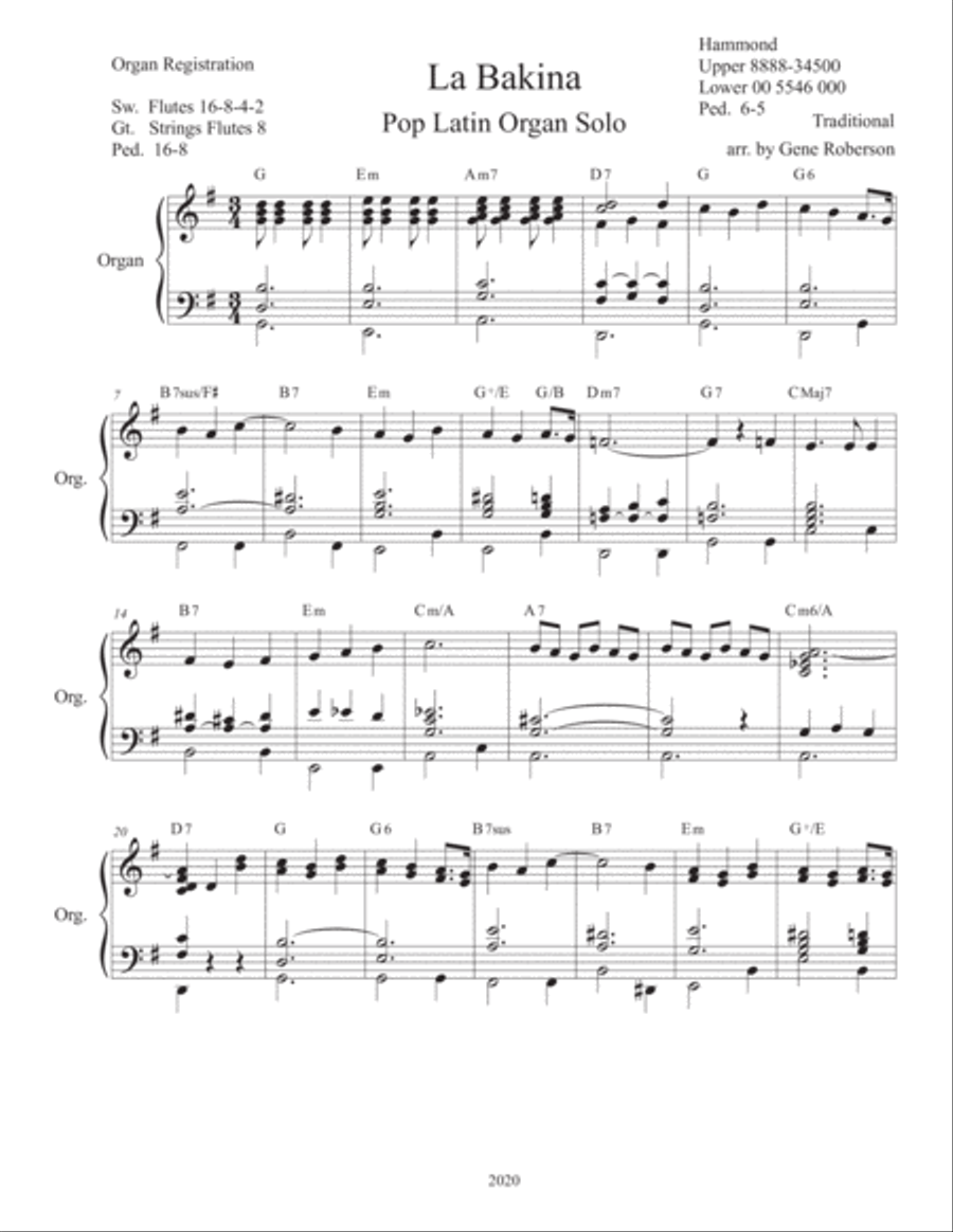 La Baking Latin Pop Organ Solo Hammond Organ Solo scores gallery preview page 2