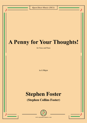 Book cover for S. Foster-A Penny for Your Thoughts!,in A Major