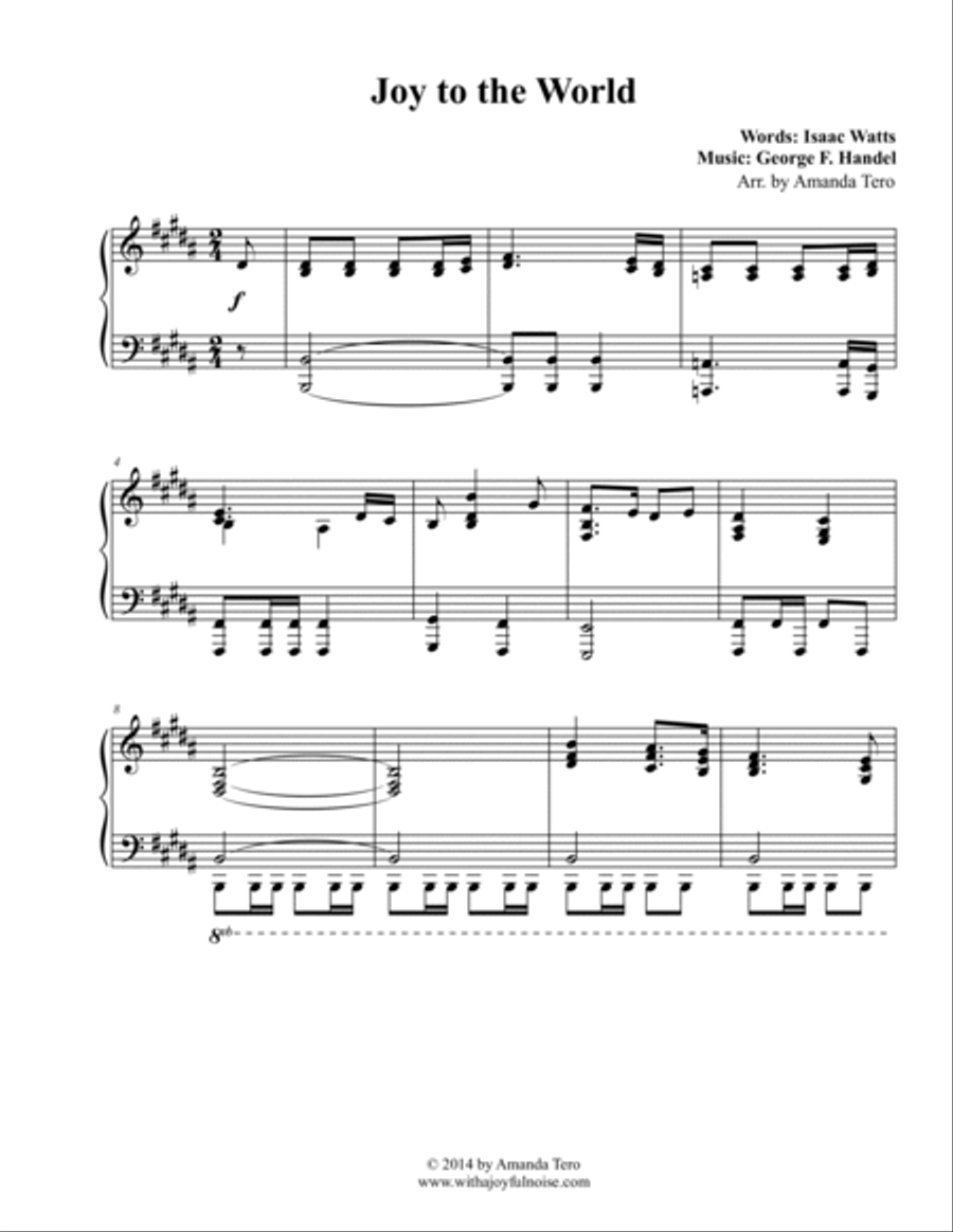 Joy To The World – Advanced Piano Christmas Solo Sheet Music Piano Solo scores gallery preview page 2