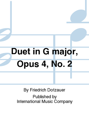 Book cover for Duet In G Major, Opus 4, No. 2