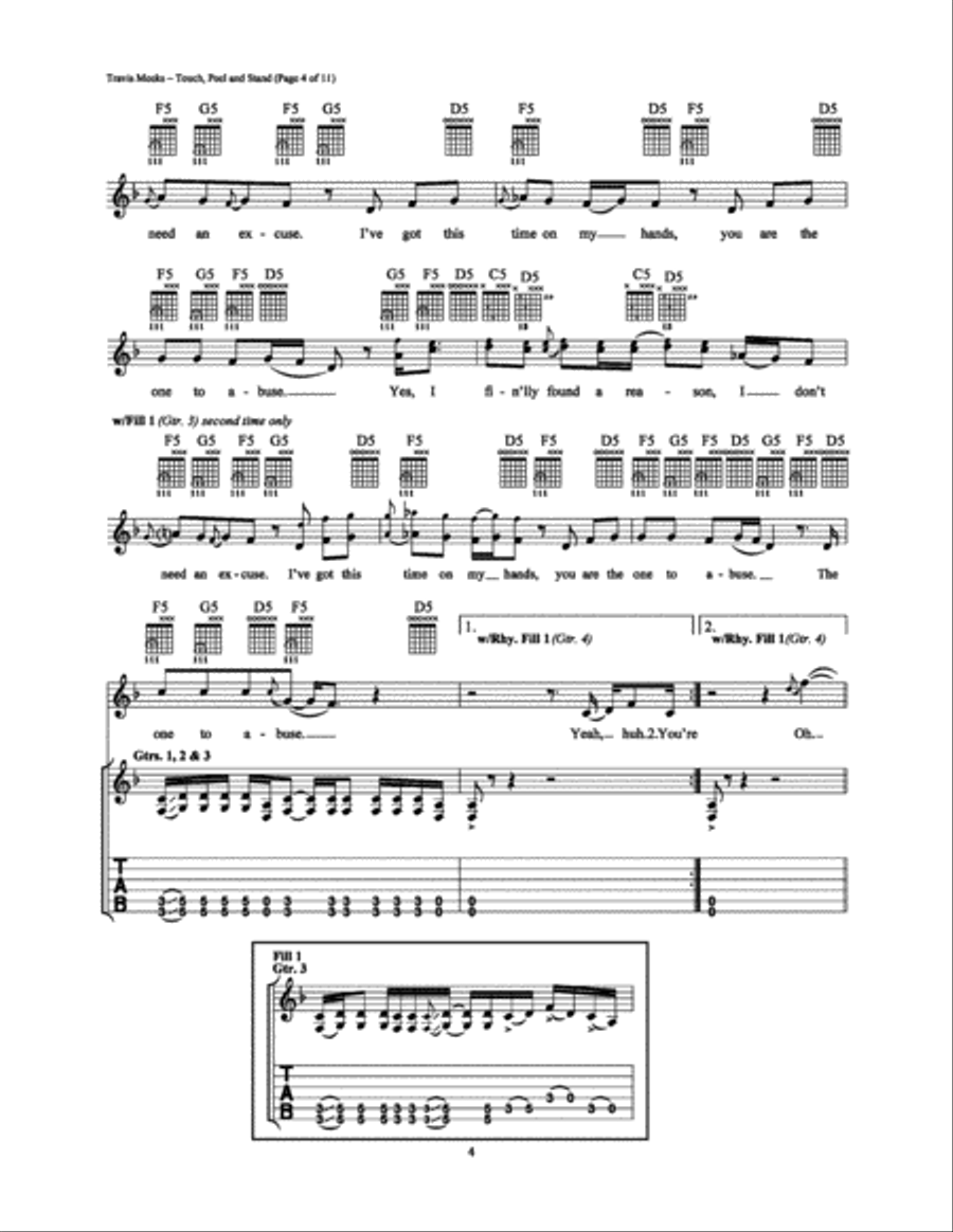 Touch, Peel and Stand Electric Guitar scores gallery preview page 4