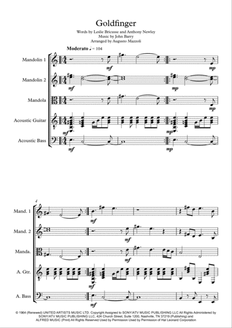 Goldfinger Small Ensemble scores gallery preview page 1