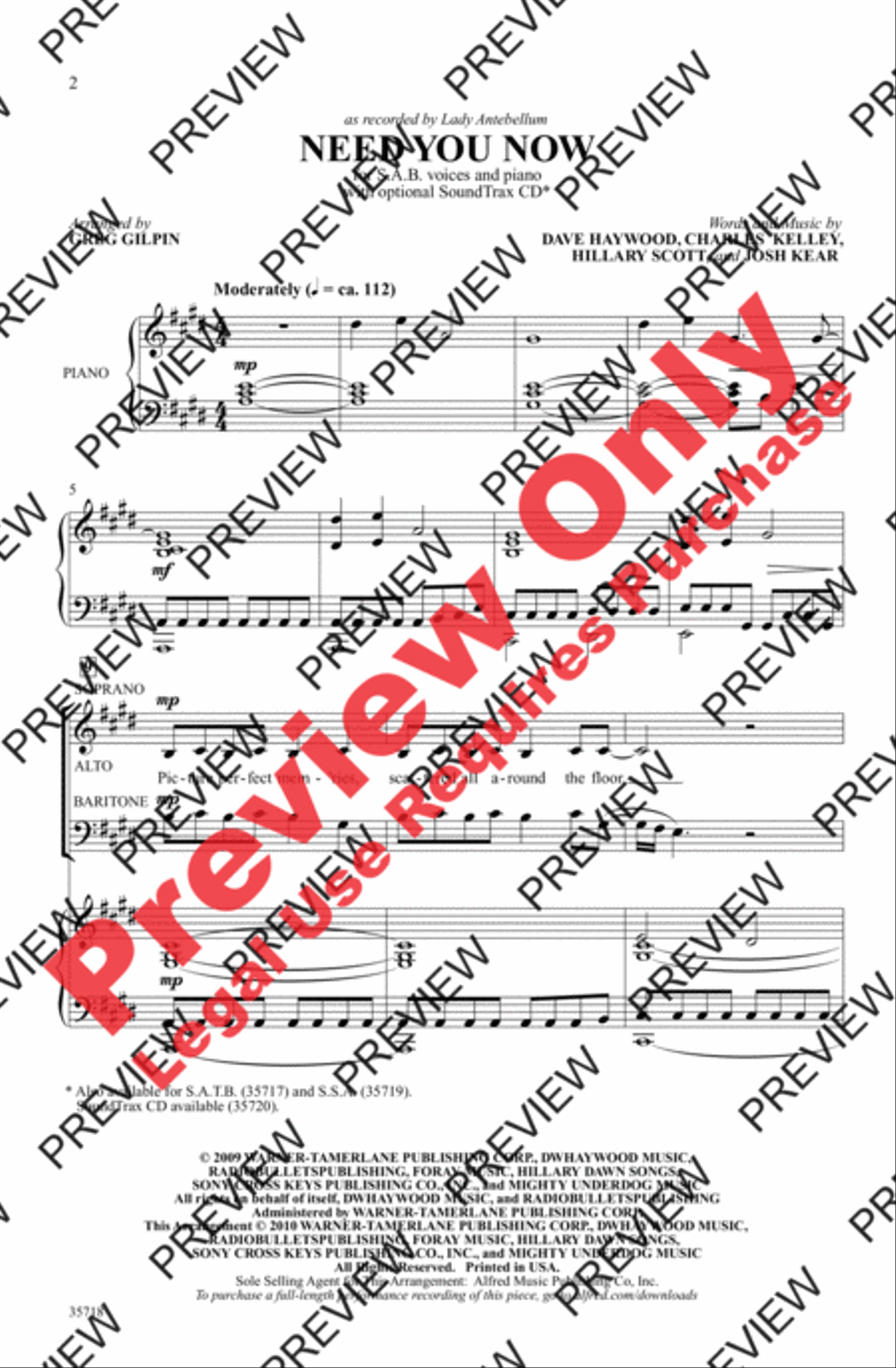 Need You Now Need You Now 3-Part scores gallery preview page 2